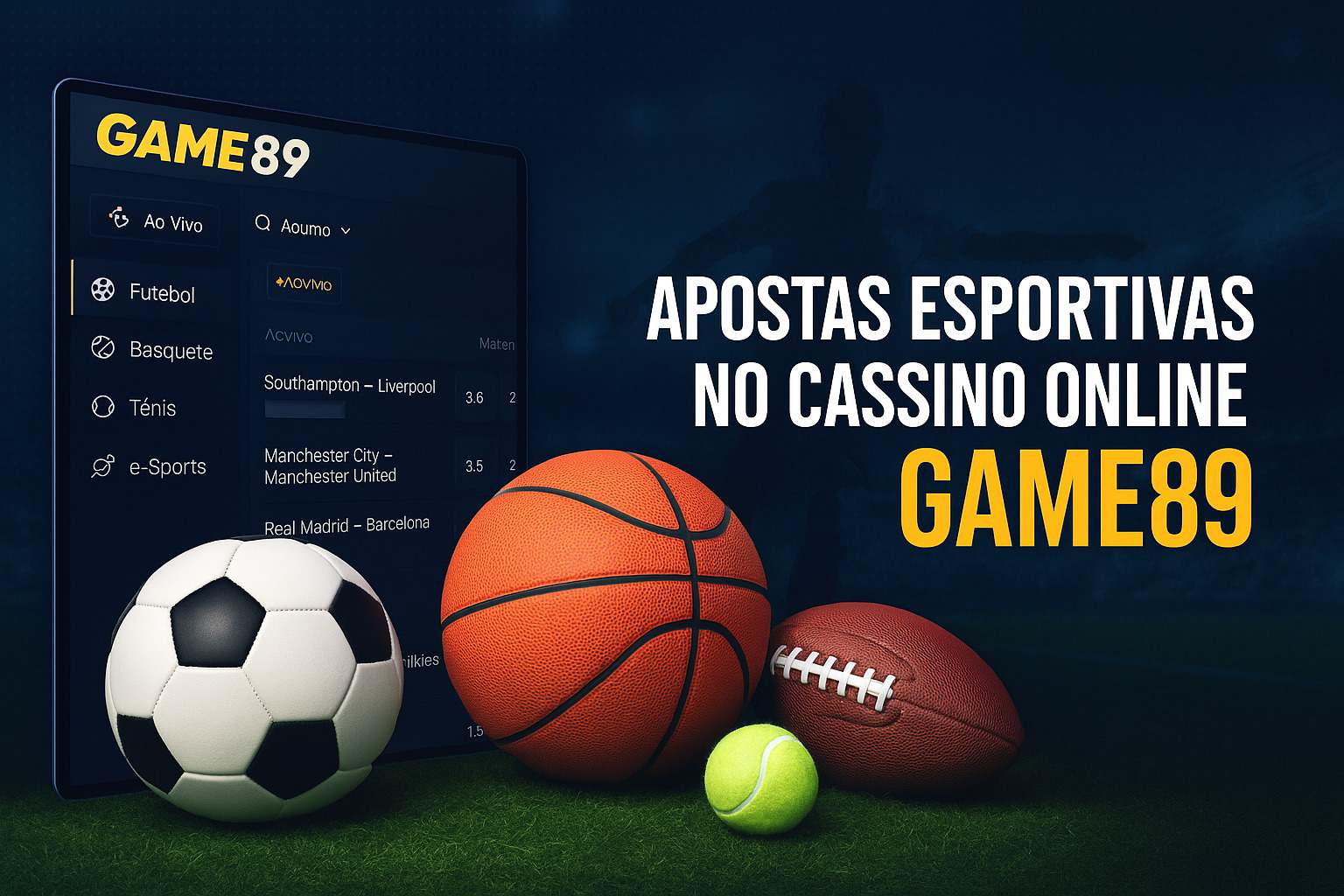 Aposte em apostas esportivas no cassino online GAME89
